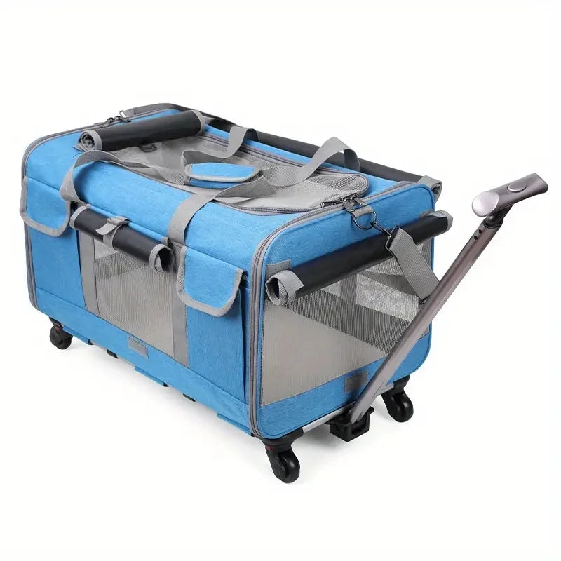 Large Pet Trolley Case – Rolling Dog & Cat Travel Carrier