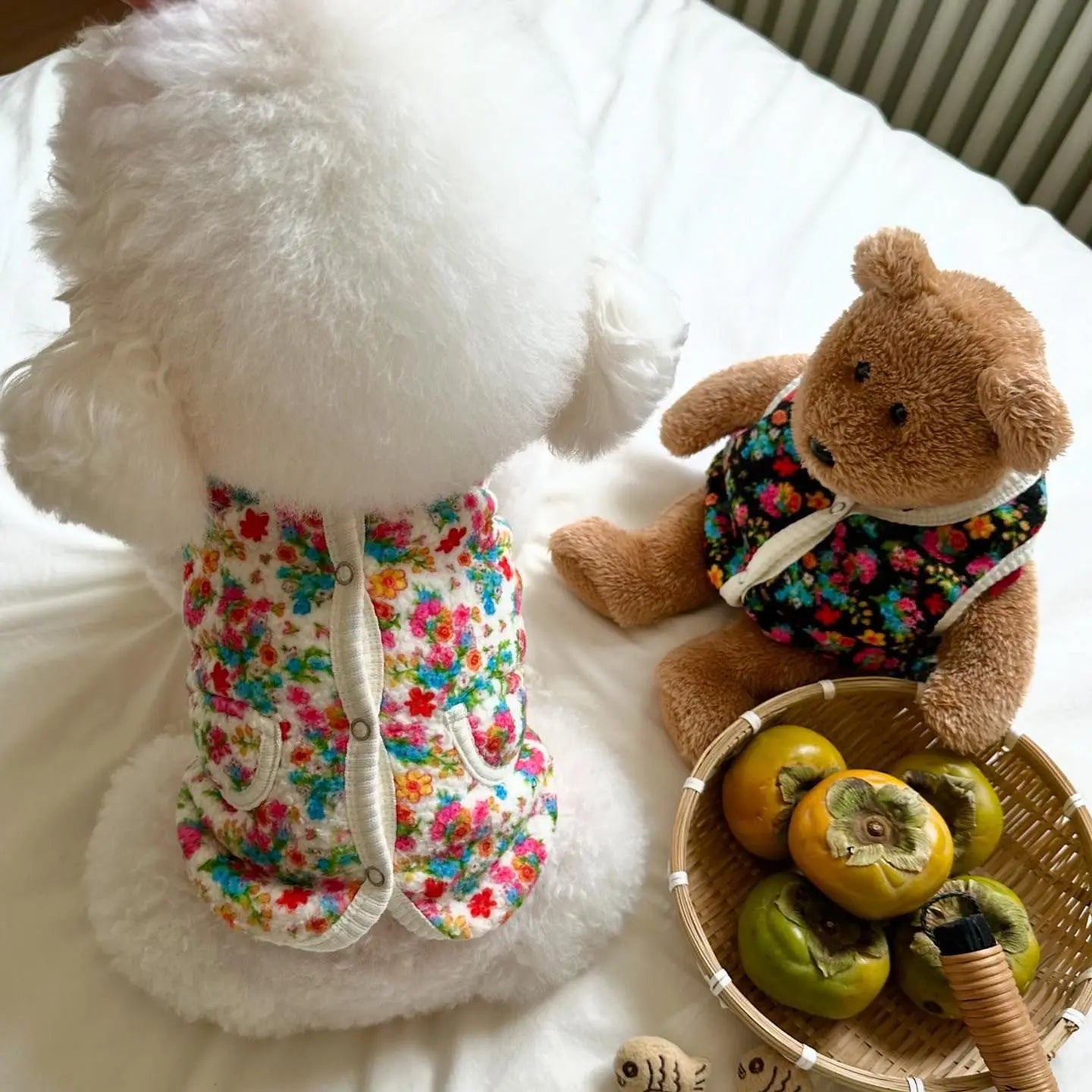 Pet Coat for Small Dogs – Classic Shabby Flower Vest for Puppies | Warm, Soft, Pretty Pet Clothing