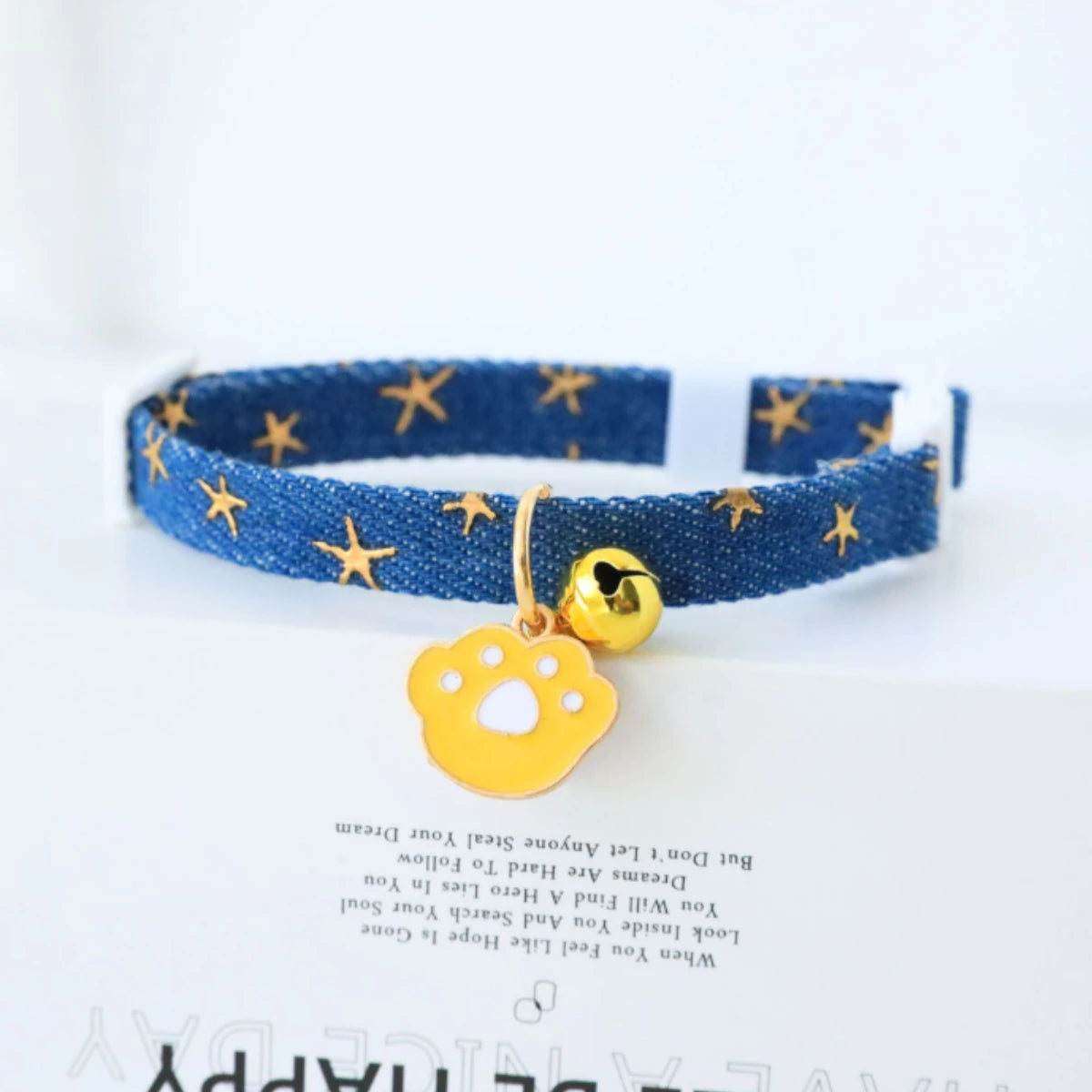Cat & Dog Collar with Bells | Punk Style Denim Accessory