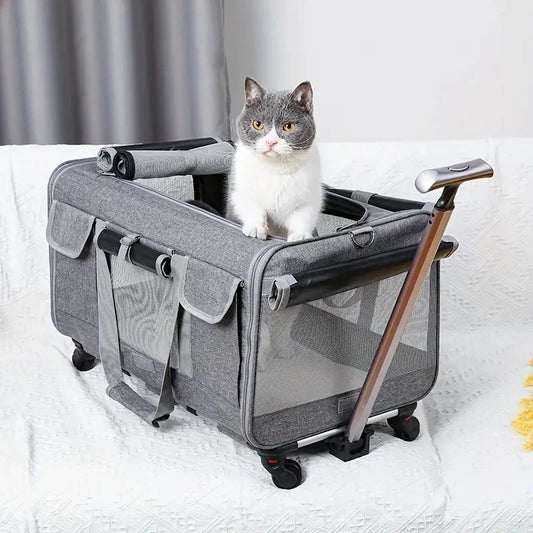 Large Pet Trolley Case – Rolling Dog & Cat Travel Carrier