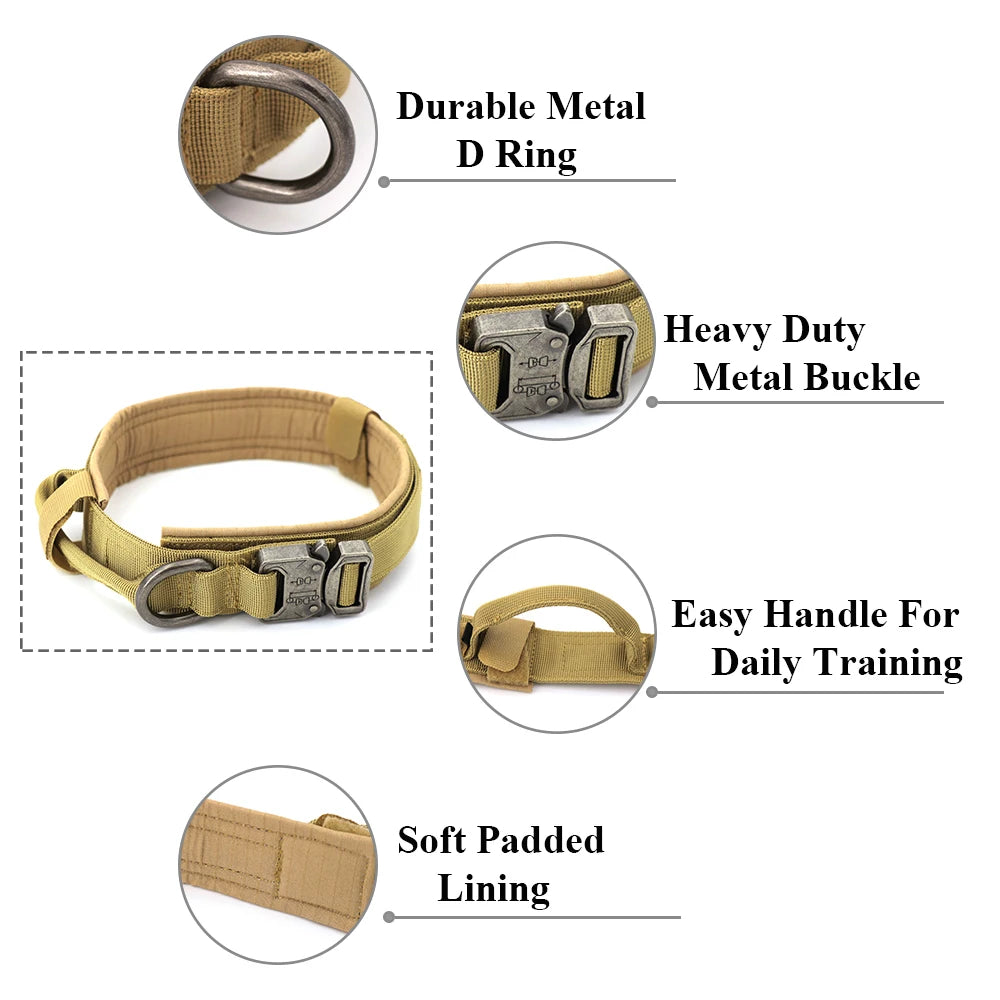 Tactical Dog Training Collar & Leash Set | Heavy Duty Control Collar