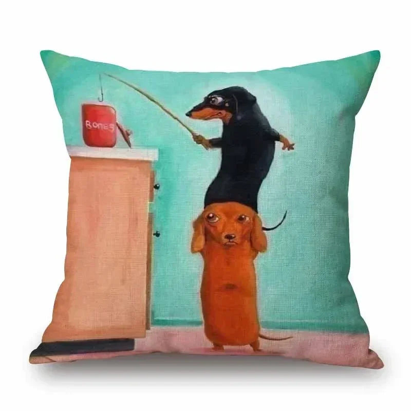 Dachshund Dog Cushion Covers – Sausage Dog Pet Pillowcase for Sofa
