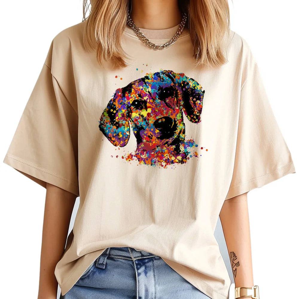 Dachshund T-Shirts For Women | Funny Harajuku Y2K Tops