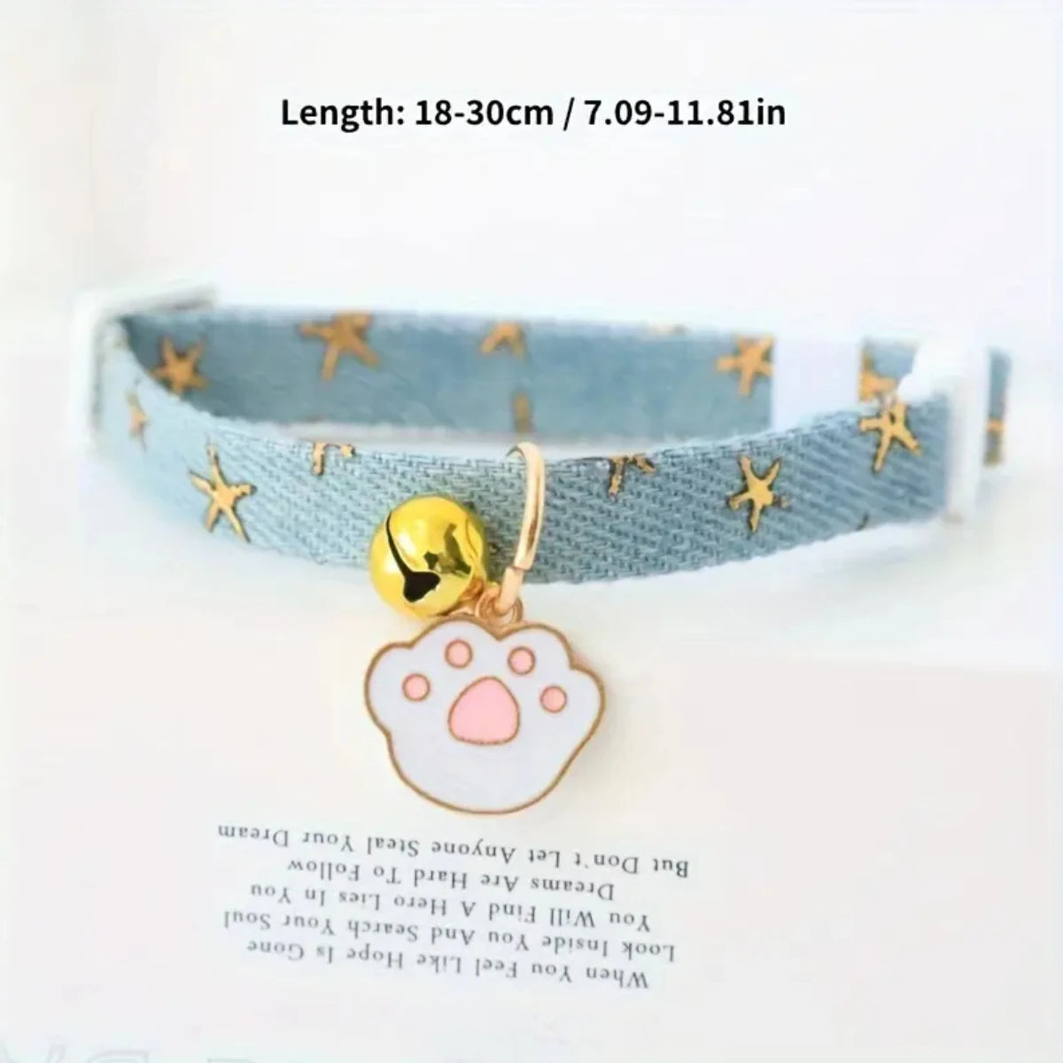 Cat & Dog Collar with Bells | Punk Style Denim Accessory