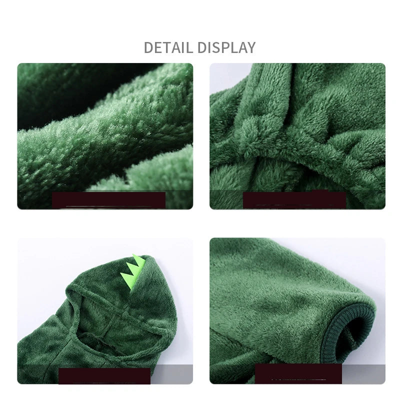 Warm Fleece Pet Jumpsuit for Small Dogs & Cats – Soft Winter Hoodie Outfit for Puppies, Chihuahuas & Yorkshire Terriers