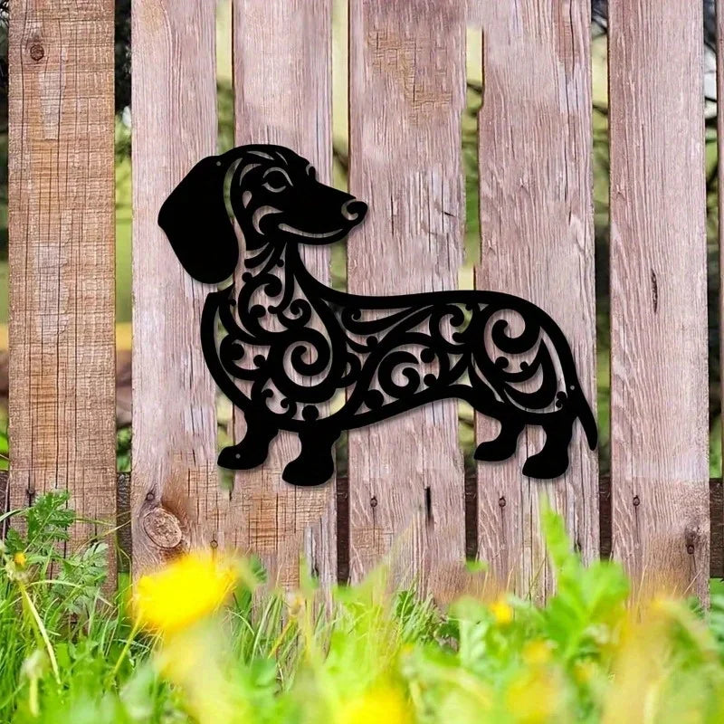 Decorative Dog Wall Art | Metal Indoor Outdoor Decor