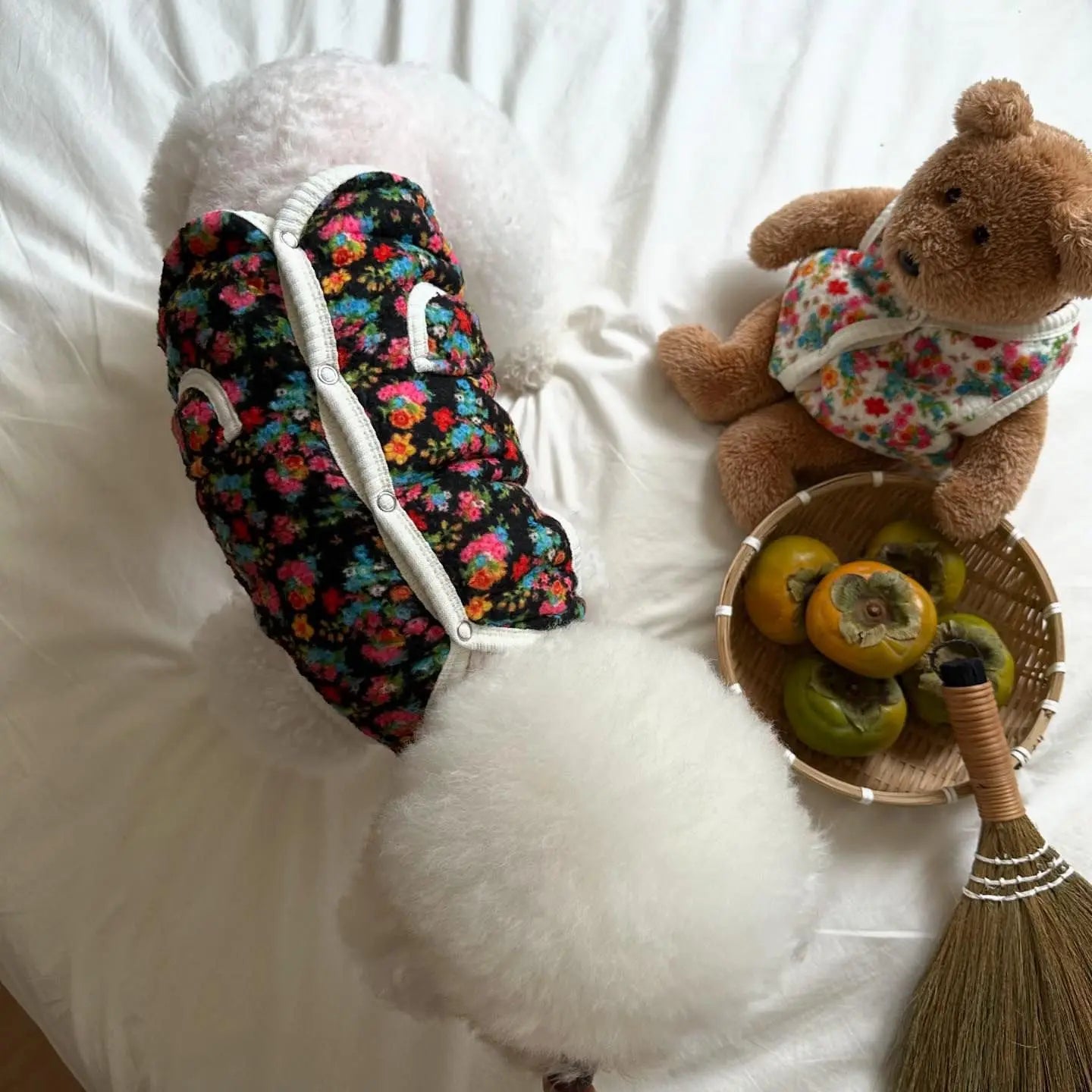 Pet Coat for Small Dogs – Classic Shabby Flower Vest for Puppies | Warm, Soft, Pretty Pet Clothing