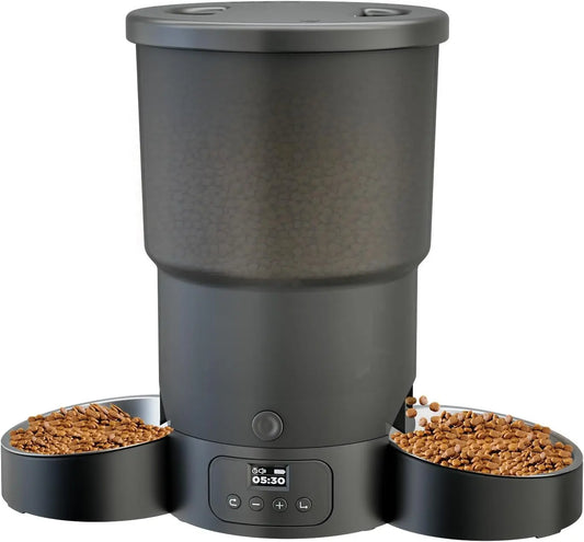 5L Automatic Pet Feeder for 2 Cats or Dogs | Dual Bowl Smart Feeder