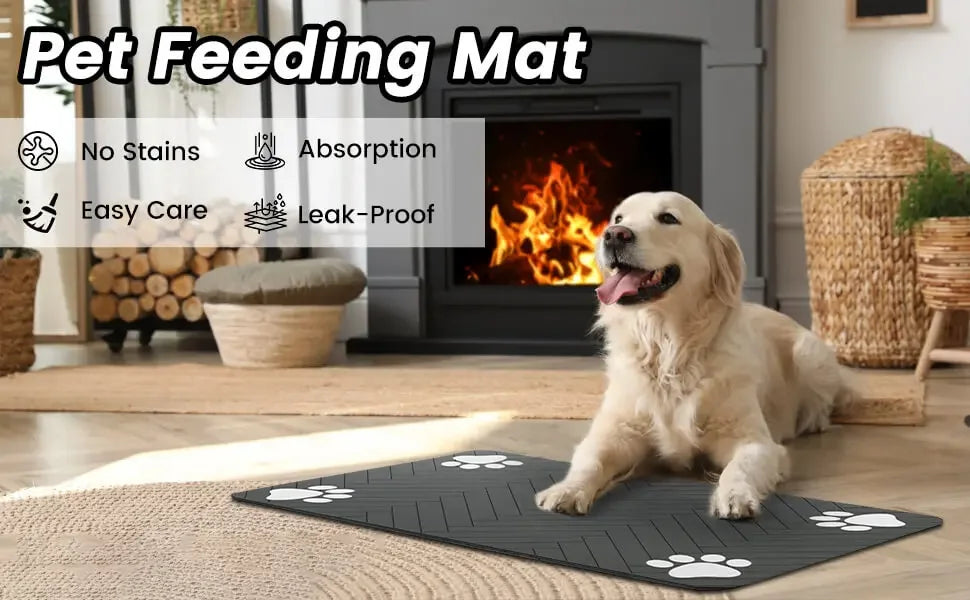 Absorbent Pet Feeding Mat | Waterproof Dog Cat Placemat