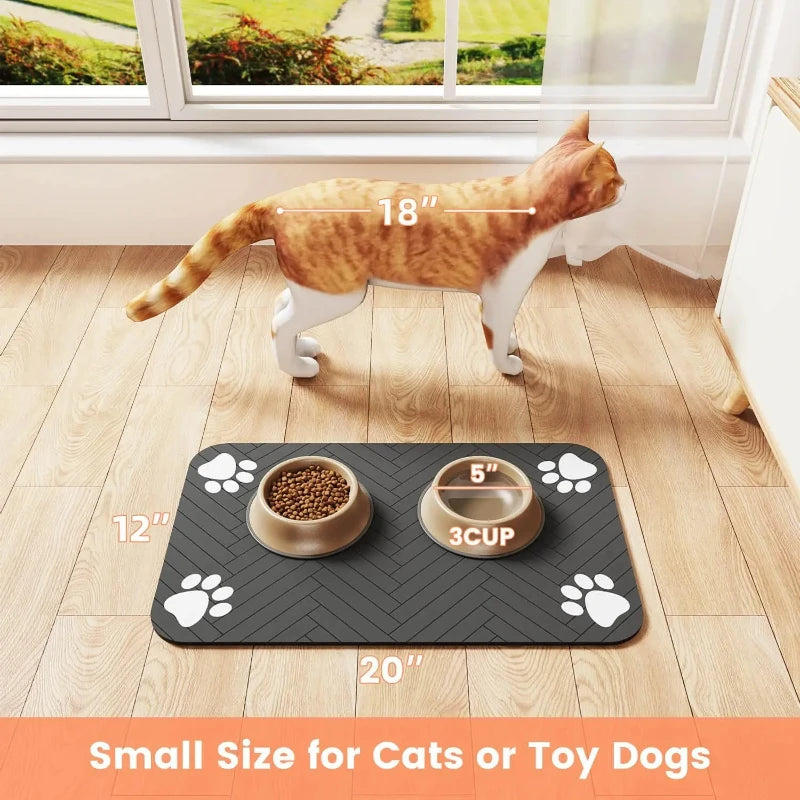 Absorbent Pet Feeding Mat | Waterproof Dog Cat Placemat