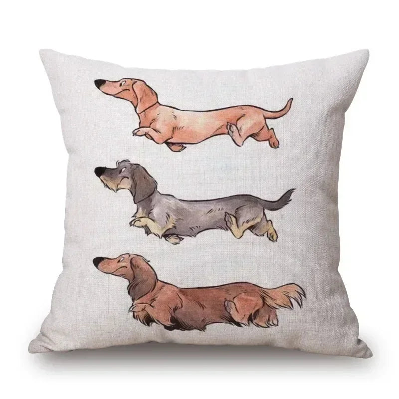 Dachshund Dog Cushion Covers – Sausage Dog Pet Pillowcase for Sofa