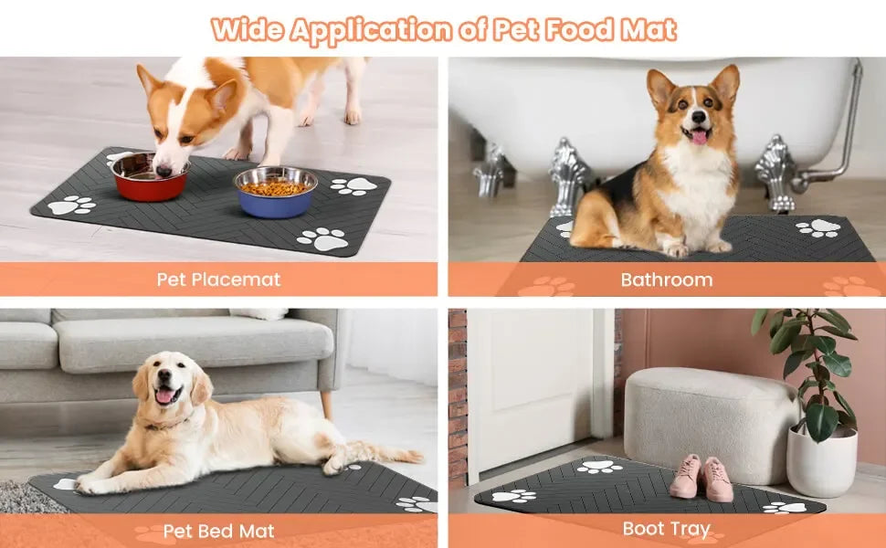 Absorbent Pet Feeding Mat | Waterproof Dog Cat Placemat