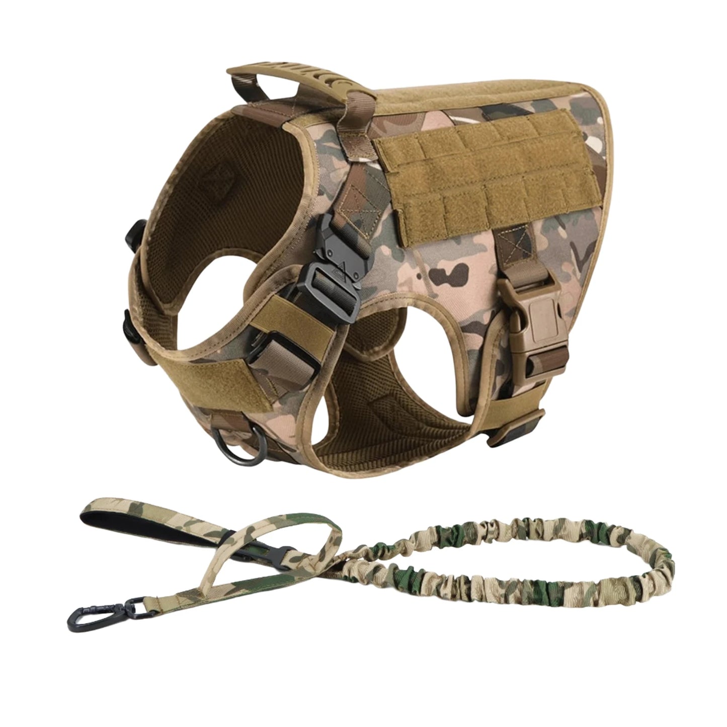 Tactical Dog Harness Set | MOLLE Training Vest for Large Dogs