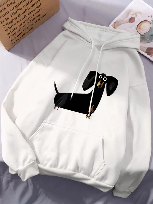 Dachshund Hoodie Women | Funny Dog Fleece Sweatshirt