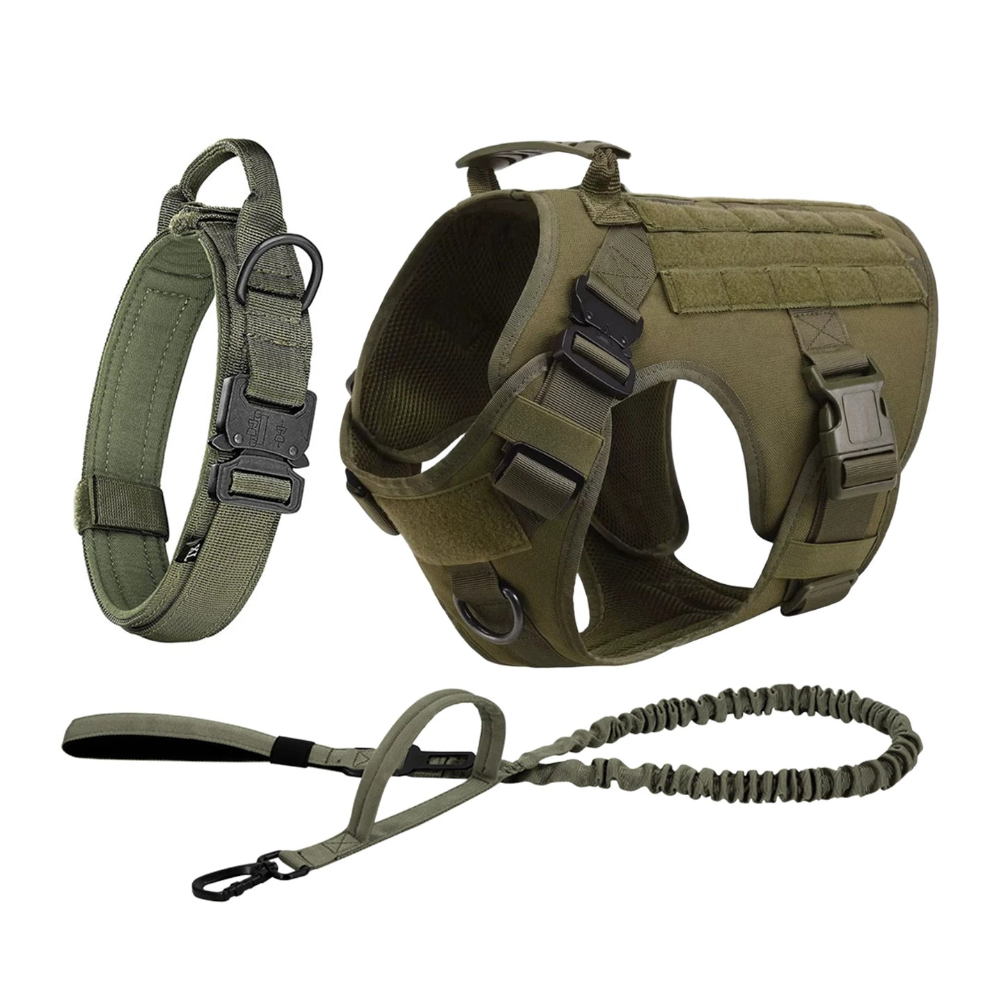 Tactical Dog Harness Set | MOLLE Training Vest for Large Dogs