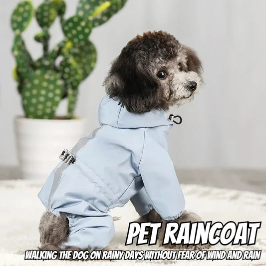 Rainproof Reflective Pet Raincoat for Dogs & Cats – Breathable Four-Legged Waterproof Jacket for Small Pets & French Bulldogs