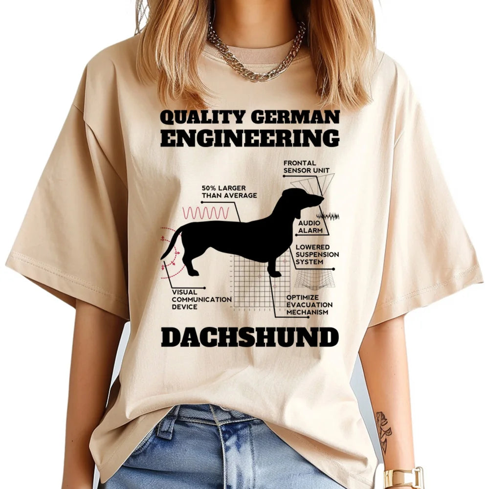Dachshund T-Shirts For Women | Funny Harajuku Y2K Tops