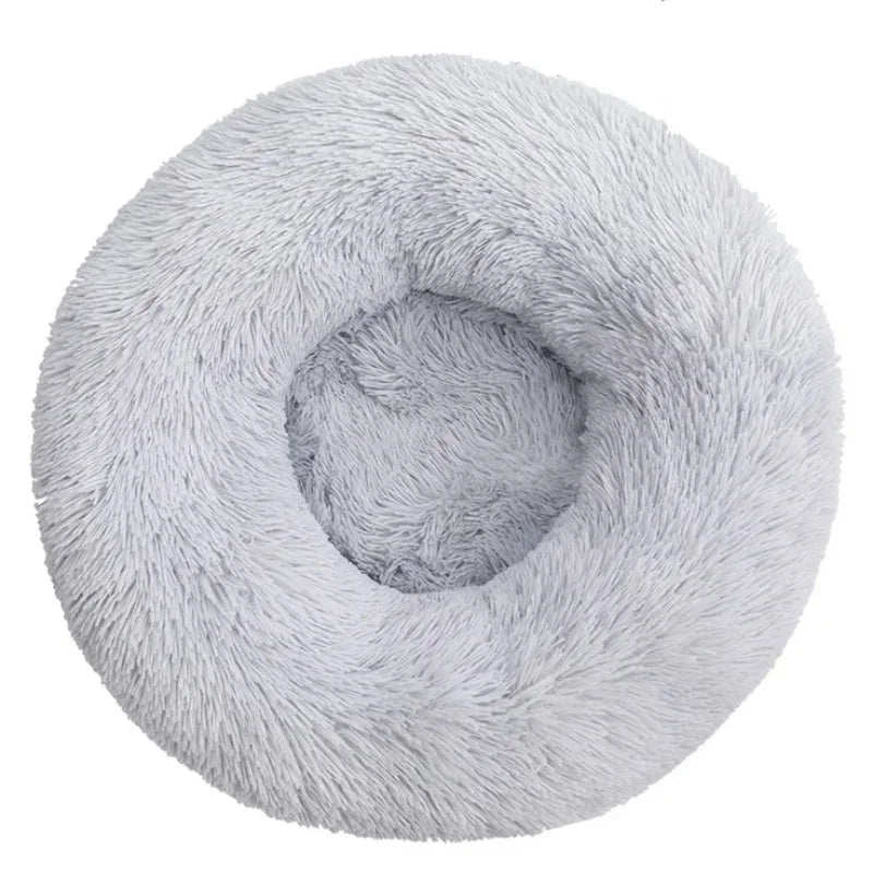 Round Plush Pet Bed for Dogs & Cats – Super Soft Winter Warm Sleeping Bed