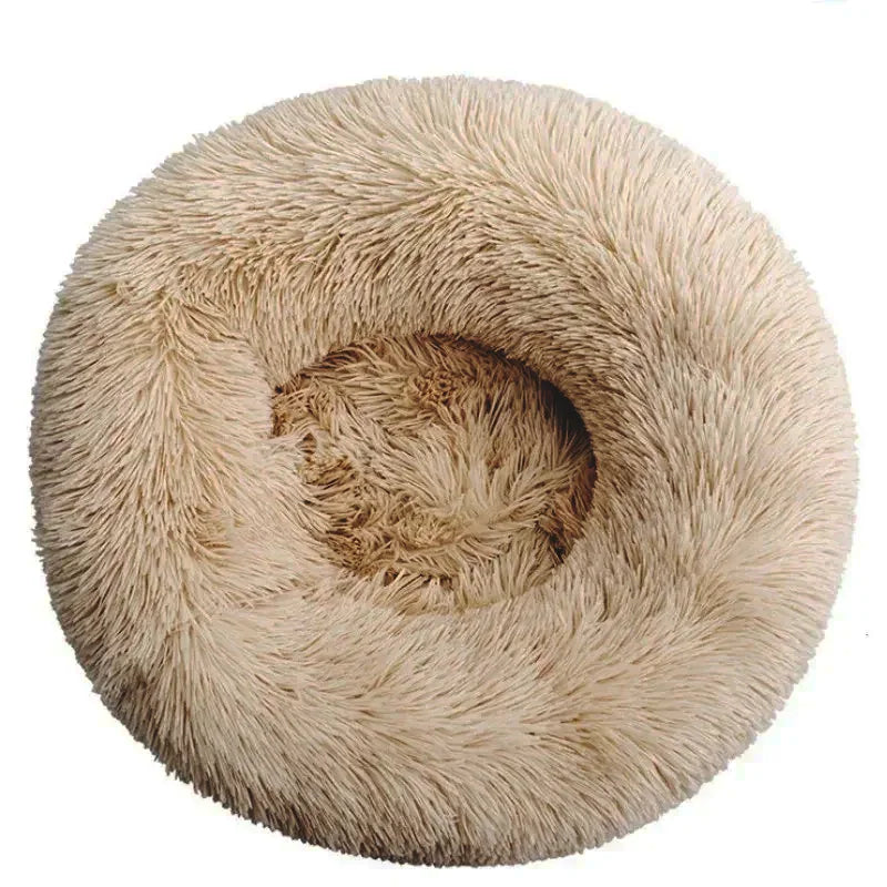 Round Plush Pet Bed for Dogs & Cats – Super Soft Winter Warm Sleeping Bed