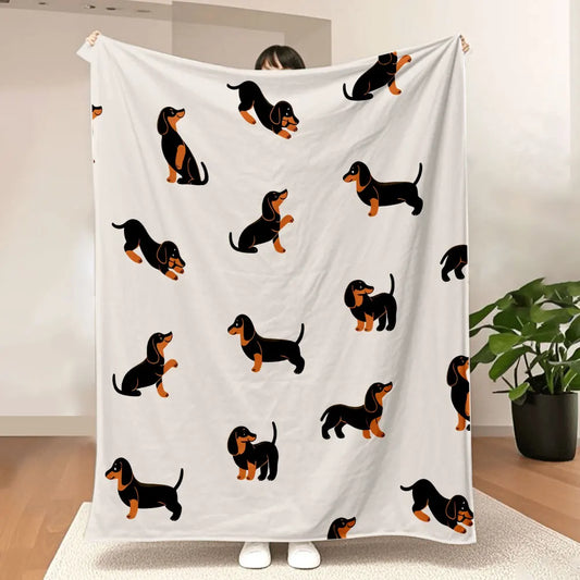 Dachshund Pattern Blanket | Cozy Doxie Throw for Dog Lovers