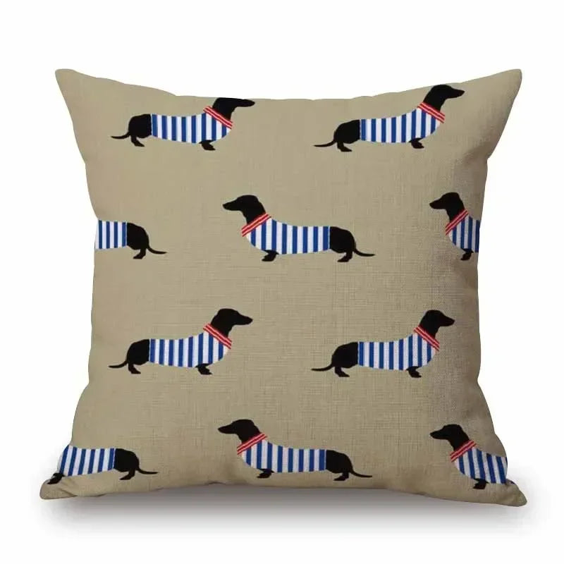 Dachshund Dog Cushion Covers – Sausage Dog Pet Pillowcase for Sofa