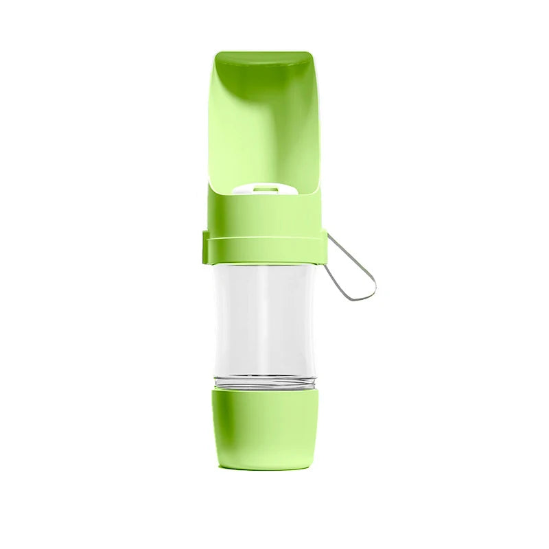 2-in-1 Pet Travel Water Bottle with Food Container – 16.9 oz