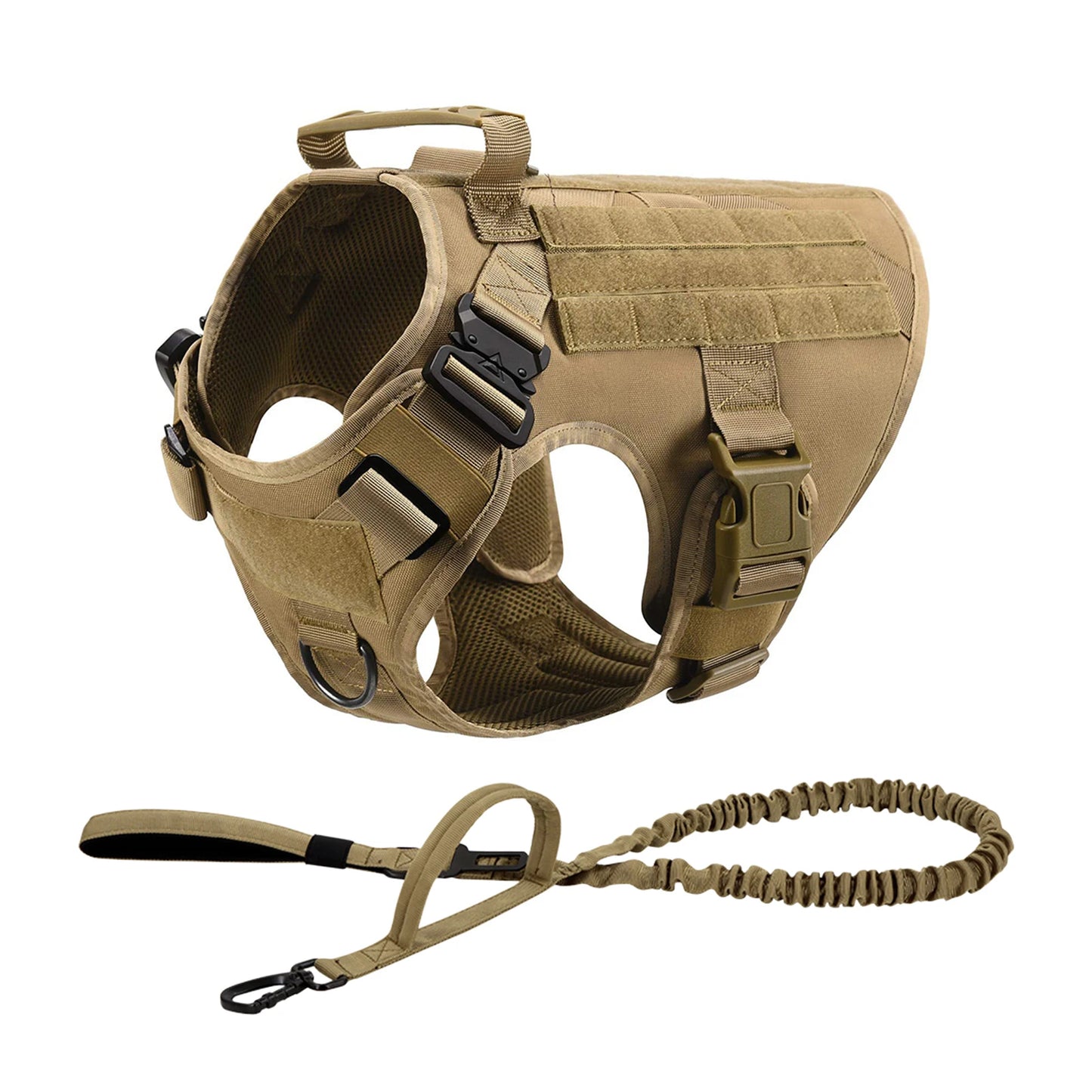 Tactical Dog Harness Set | MOLLE Training Vest for Large Dogs