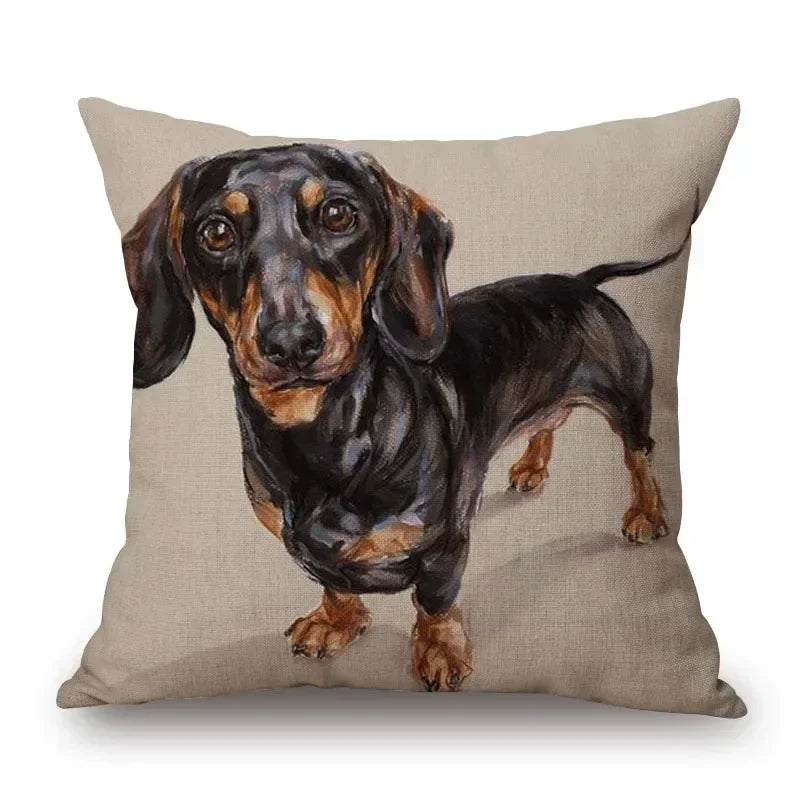 Dachshund Dog Cushion Covers – Sausage Dog Pet Pillowcase for Sofa