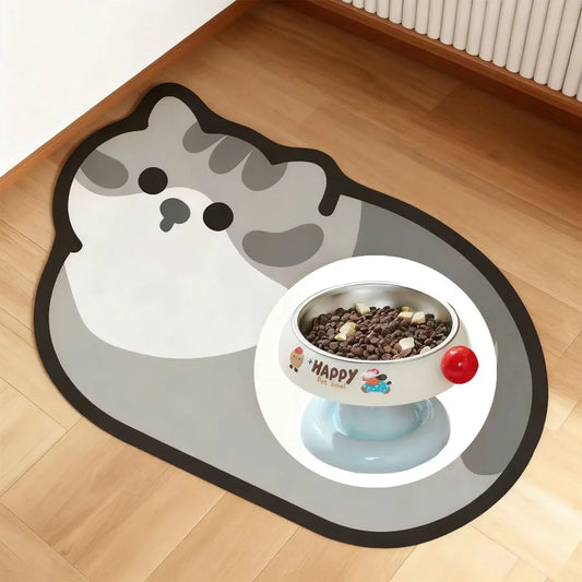Dog & Cat Feeding Mat | Absorbent Waterproof Pet Bowl Mat | Upright Pet Bowl 3 Colors