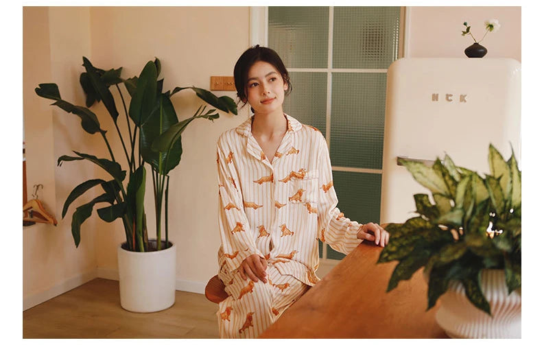 Cute Dachshund Sleepwear | Women’s Viscose Pajama Set