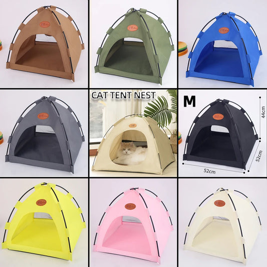 Foldable Pet Tent Bed for Cats & Dogs | Portable Breathable Pet House