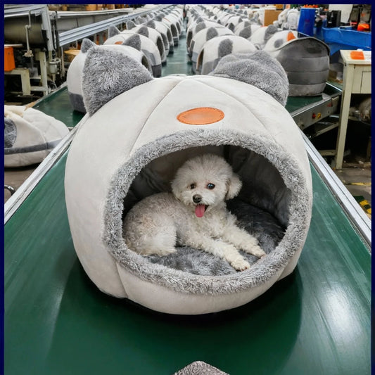 HOT Selling Semi-Enclosed Pet Bed for Cats & Small Dogs | Cozy All-Season Pet House