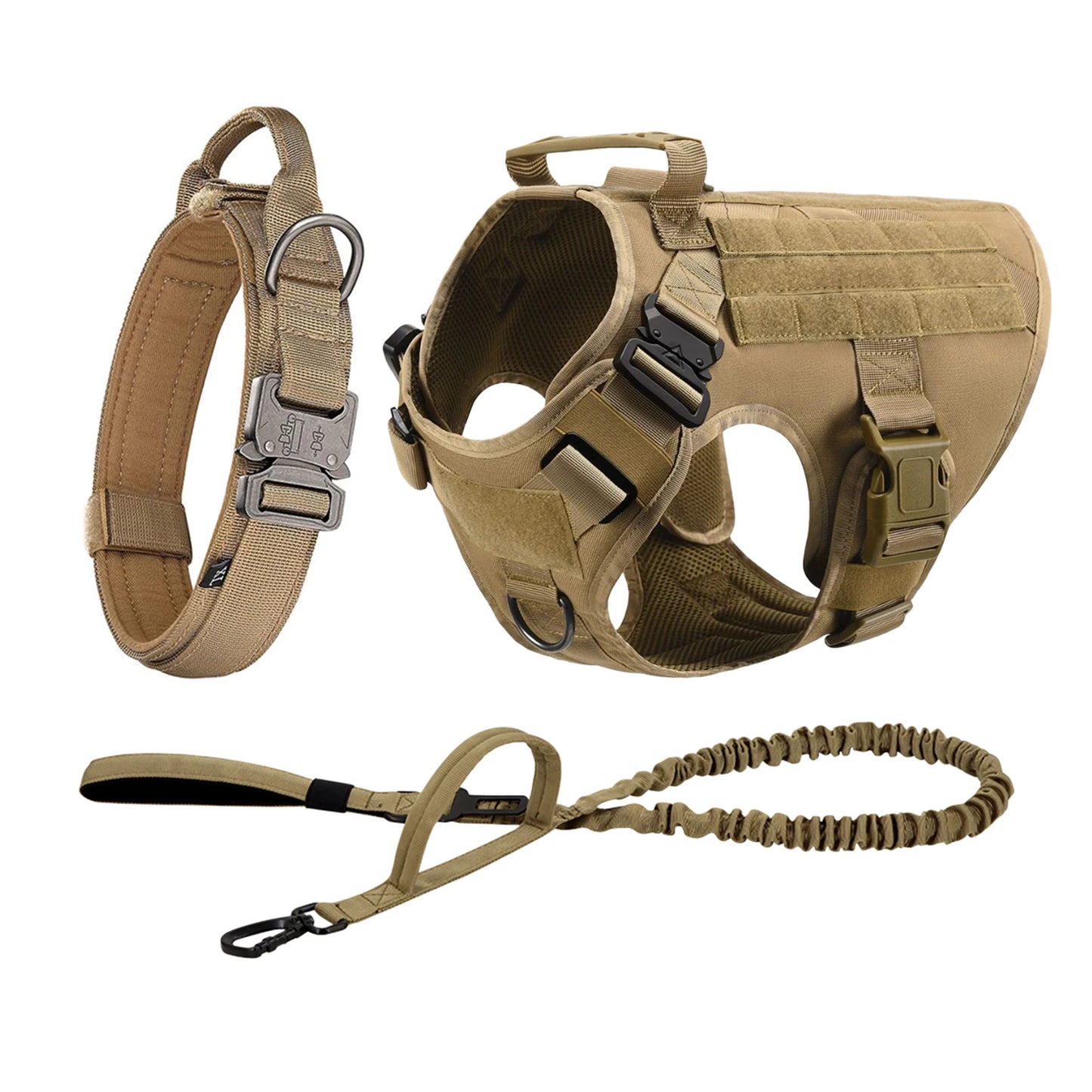 Tactical Dog Harness Set | MOLLE Training Vest for Large Dogs