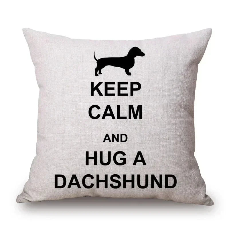 Dachshund Dog Cushion Covers – Sausage Dog Pet Pillowcase for Sofa