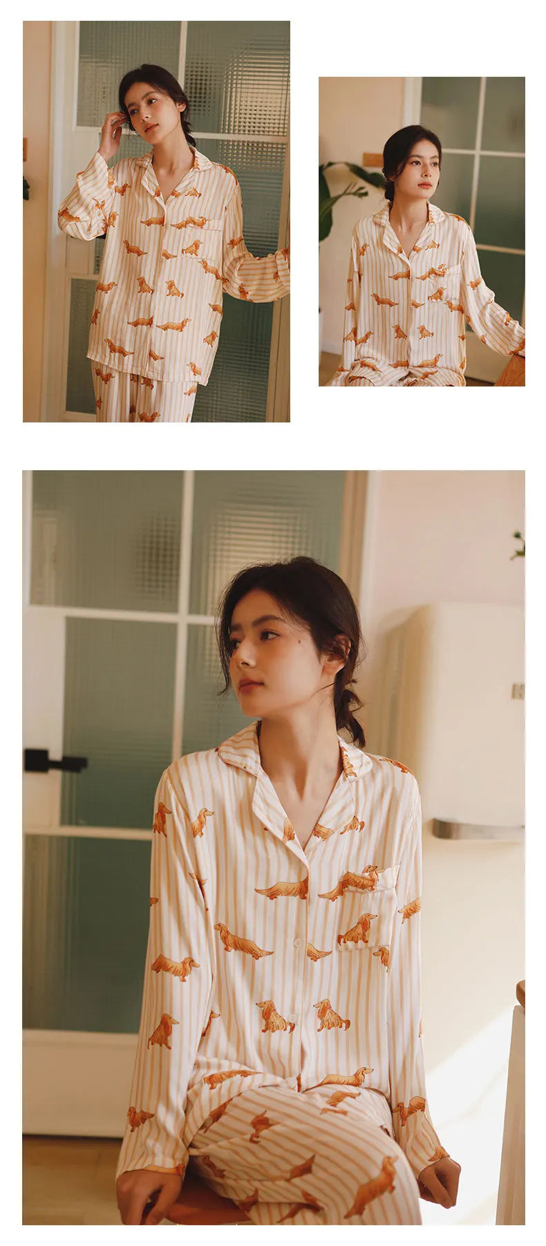 Cute Dachshund Sleepwear | Women’s Viscose Pajama Set