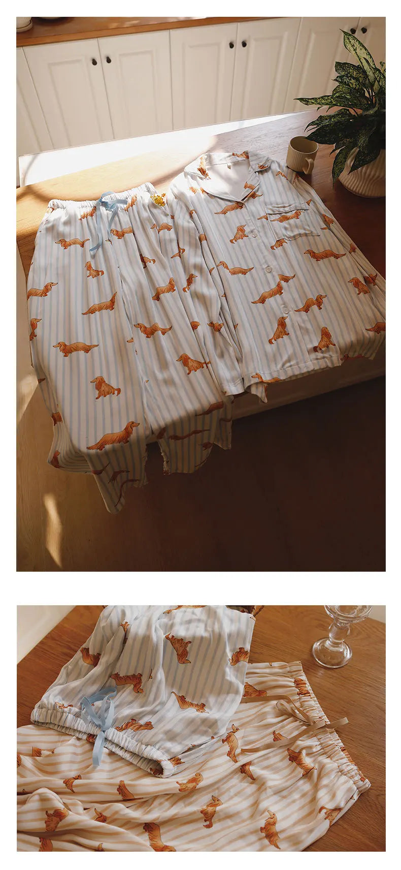 Cute Dachshund Sleepwear | Women’s Viscose Pajama Set