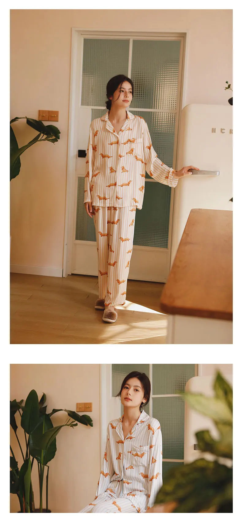 Cute Dachshund Sleepwear | Women’s Viscose Pajama Set