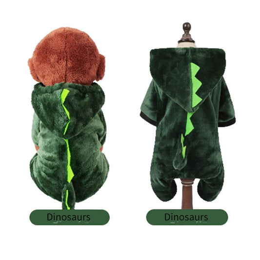 Warm Fleece Pet Jumpsuit for Small Dogs & Cats – Soft Winter Hoodie Outfit for Puppies, Chihuahuas & Yorkshire Terriers