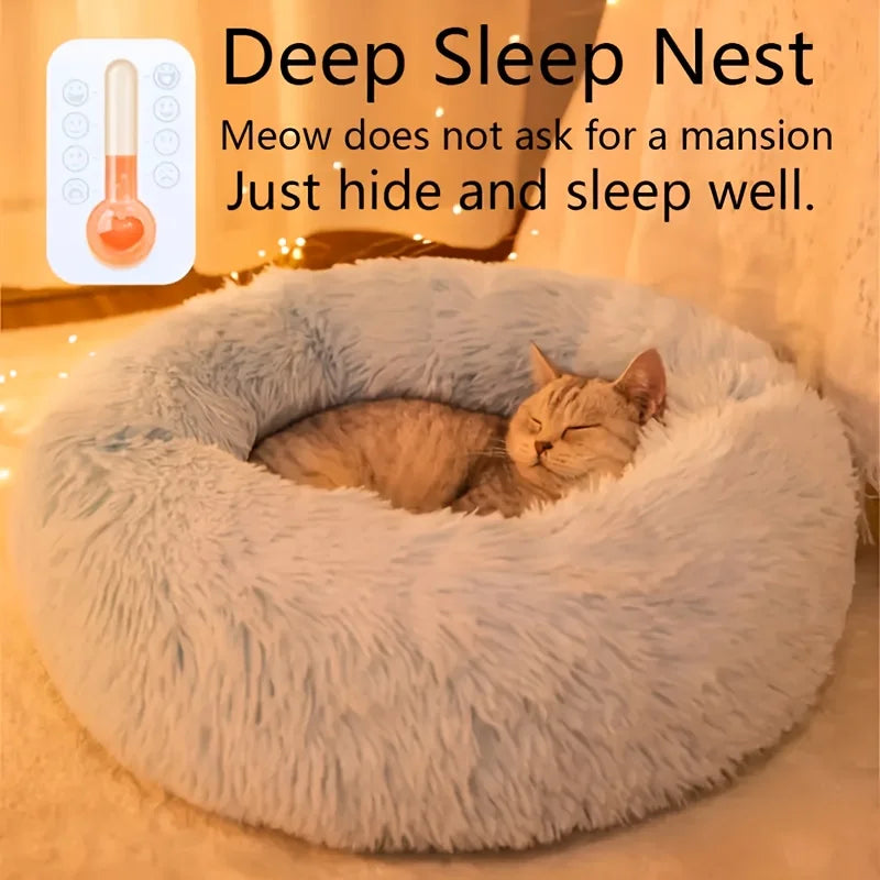 Cozy Pet Nest Bed | Soft Striped Bed for Cats & Dogs