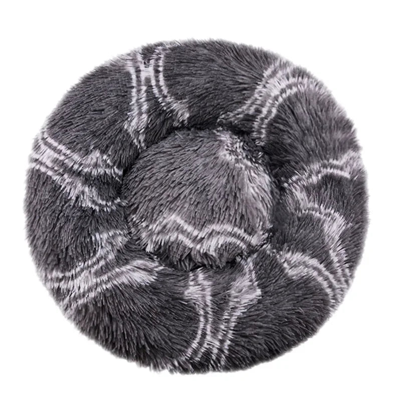 Round Plush Pet Bed for Dogs & Cats – Super Soft Winter Warm Sleeping Bed