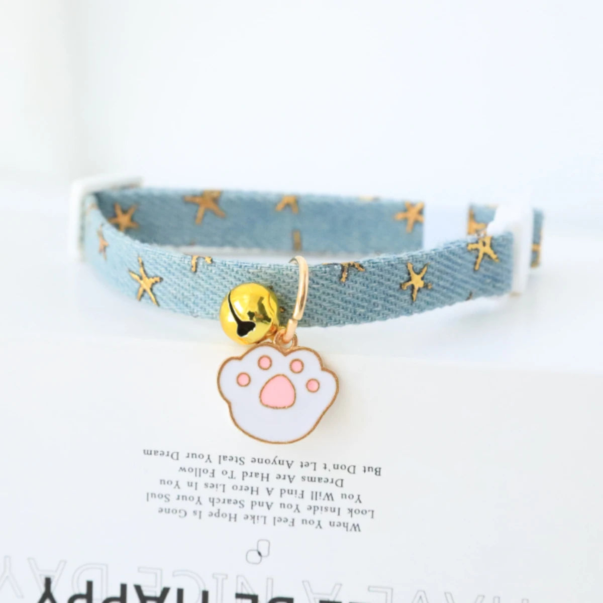 Cat & Dog Collar with Bells | Punk Style Denim Accessory