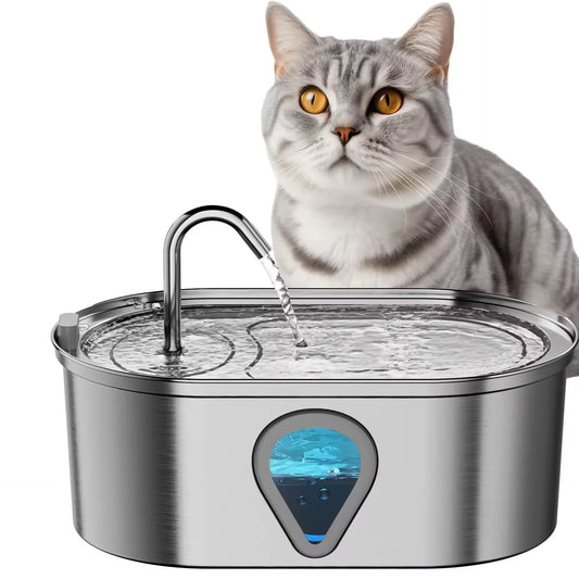 3.5L (125 oz) Stainless Steel Cat & Dog Water Fountain | Automatic Pet Dispenser