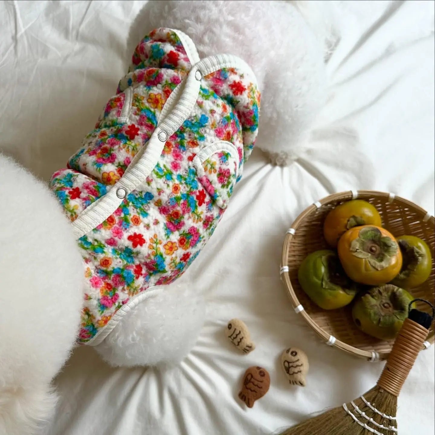 Pet Coat for Small Dogs – Classic Shabby Flower Vest for Puppies | Warm, Soft, Pretty Pet Clothing