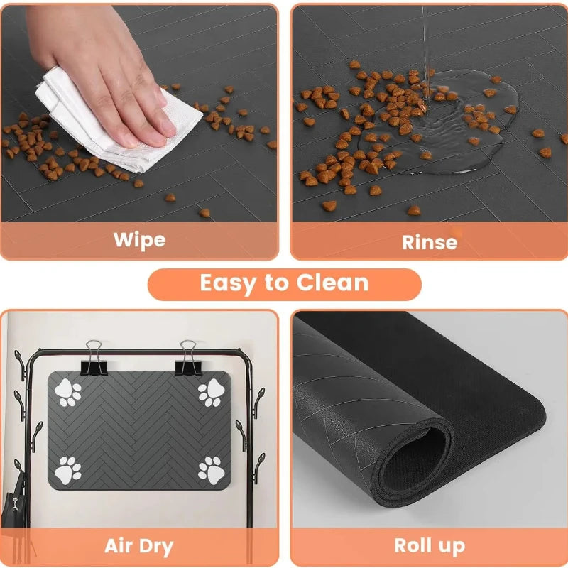 Absorbent Pet Feeding Mat | Waterproof Dog Cat Placemat