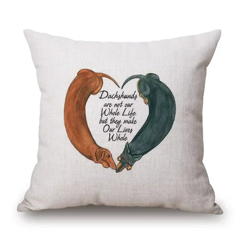 Dachshund Dog Cushion Covers – Sausage Dog Pet Pillowcase for Sofa