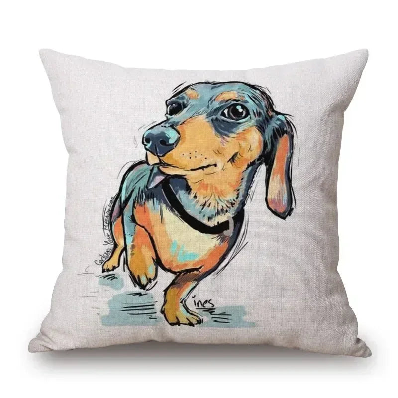 Dachshund Dog Cushion Covers – Sausage Dog Pet Pillowcase for Sofa