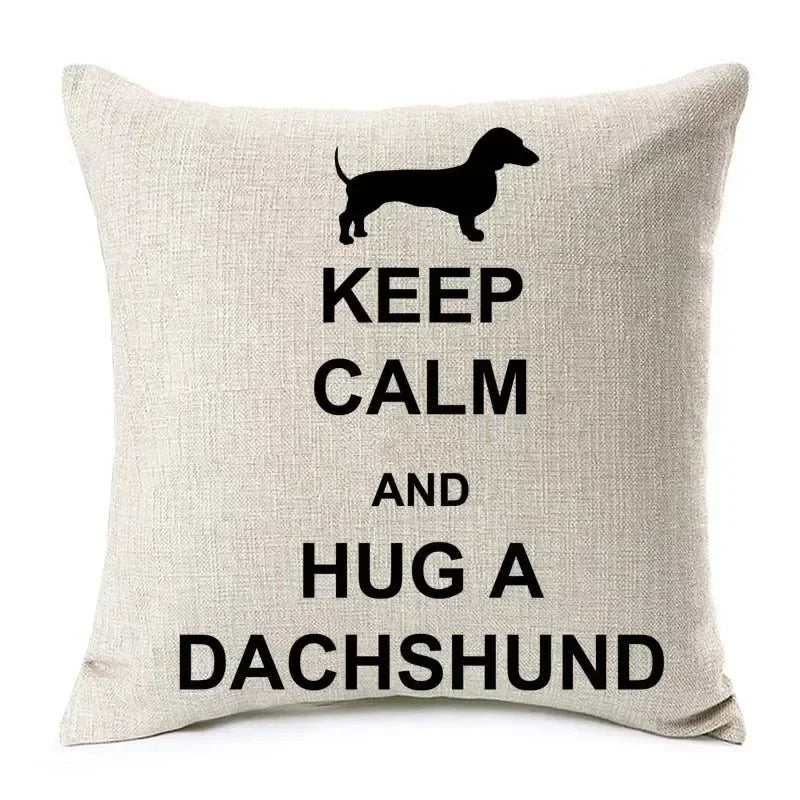 Dachshund Dog Cushion Covers – Sausage Dog Pet Pillowcase for Sofa