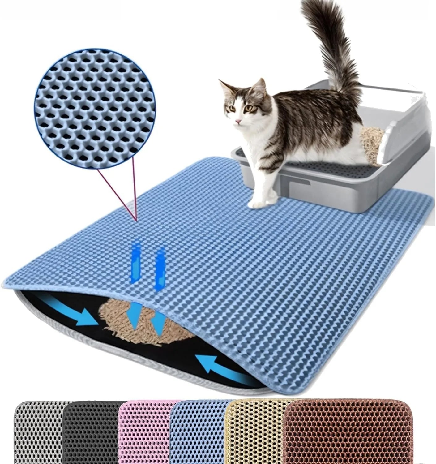 Large Cat Litter Box Mat | Wear-Resistant Floor Protection