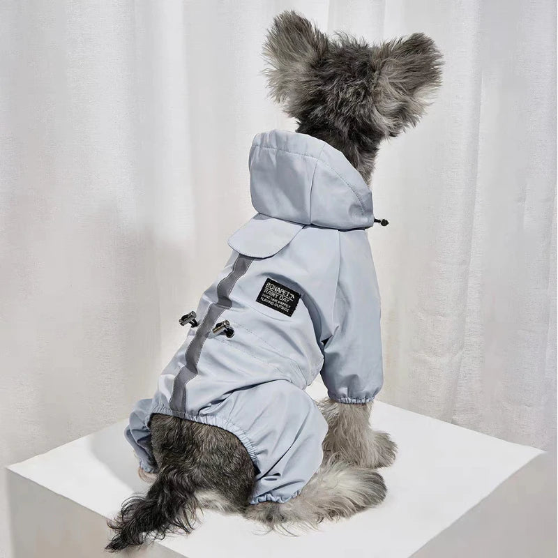 Rainproof Reflective Pet Raincoat for Dogs & Cats – Breathable Four-Legged Waterproof Jacket for Small Pets & French Bulldogs