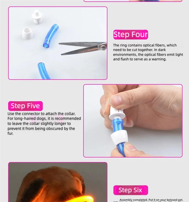 LED Dog Collar USB Rechargeable | Glowing Night Safety Collar